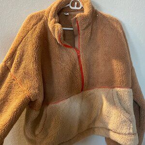 Parade Tan Sherpa style Half zip pullover